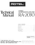 Rotel RA-2030 • Manuel de service