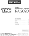 Rotel RA-2020 • Manuel de service