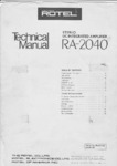 Rotel RA-2040 • Manuel de service