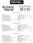 Rotel RD-15F • Manuel de service