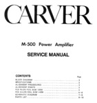 Carver  M-500 Manuel de service