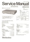 Technics RS-E10 Manuel de service
