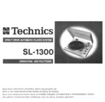 Technics SL-1300 et SL-1310 • Mode d'emploi