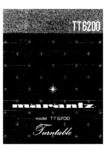 Marantz TT 6200 • Manuel de service