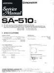 Pioneer SA-510 • Manuel de service