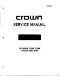 Crown Power-Line-One Manuel de service