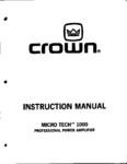 Crown - Amcron Micro-Tech 1000 • Manuel de service