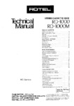 Rotel RD-1000 et RD-1000 M • Manuel de service