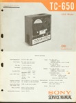 Sony TC-650 - 2 et  TC-650 - 4 Manuel de service