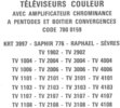 Téléviseurs couleur utilisant le châssis COCELAM code 780 0149 • Liste
