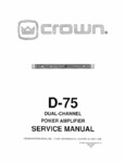 Crown - Amcron D-75 • Manuel de service