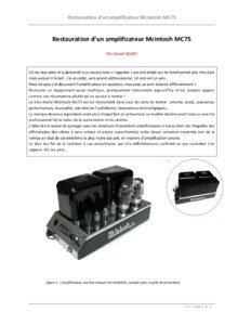Restauration d'un amplificateur McIntosh MC75