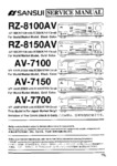 Sansui AV-7100, AV-7150, AV-7700, RZ-8100AV, RZ-8150AV • Manuel de service