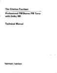 Harman / Kardon Citation 14 (Fourteen) • Manuel de service