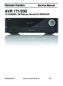 Harman / Kardon AVR 171/230 • Manuel de service