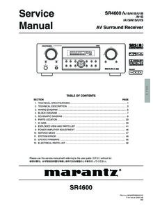 Marantz SR 4600 • Manuel de service