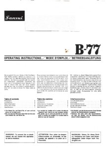 Sansui B 77 • Mode d’emploi