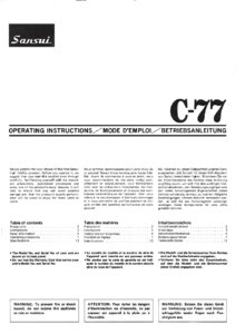 Sansui C 77 • Mode d’emploi