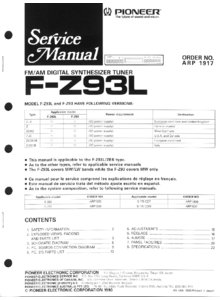 Pioneer F-Z93 L • Manuel de service