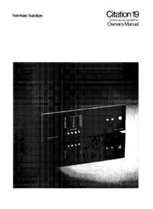 Harman / Kardon Citation 19 (Nineteen) • Mode d’emploi