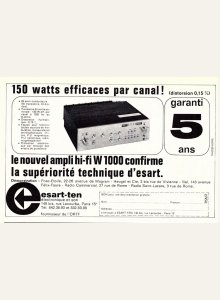 Esart W 1000 • Publicité - Revue du Son novembre 1970