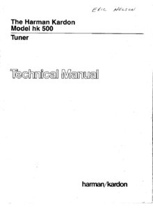 Harman / Kardon HK 500 • Manuel de service