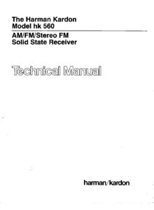 Harman / Kardon HK 560 • Manuel de service