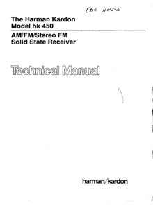 Harman / Kardon HK 450 • Manuel de service