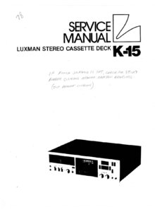 Luxman K-15 • Manuel de service
