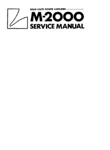 Luxman M-2000 • Manuel de service