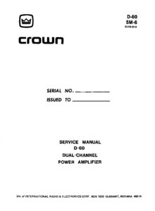 Crown - Amcron D 60 • Manuel de service (45 pages)