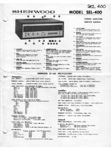 Sherwood SEL-400 • Manuel de service