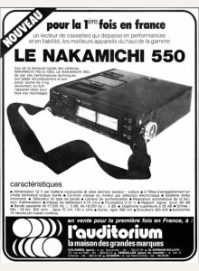 Nakamichi 550 Dual-Tracer • Publicité - Électronique pour Vous 1975