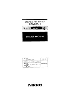 Nikko Gamma I • Manuel de service