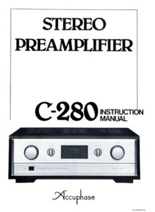 Accuphase C-280 • Mode d’emploi (PDF - 16 pages)