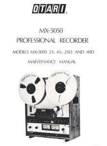 Otari MX-5050 2S / 4S (Mini Pro) • Manuel de service