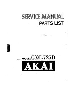 Akai GXC-725D • Manuel de service