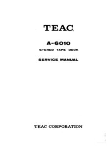 Teac A 6010 • Manuel de service