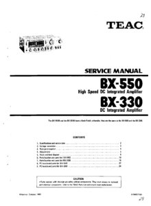Teac BX-550 et BX-330 • Manuel de service