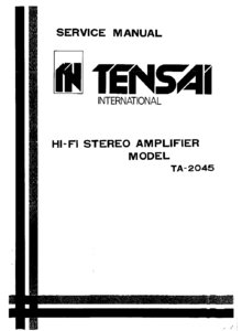 Tensai TA-2045 • Manuel de service