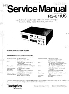 Technics RS-671 US • Manuel de service