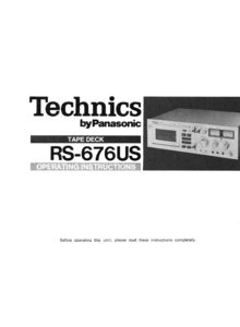 Technics RS-676 US • Mode d’emploi