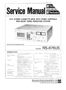 Technics RS-676 US • Manuel de service