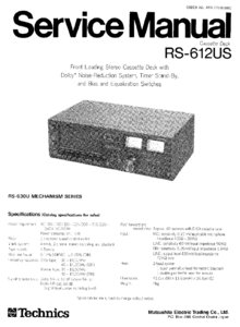 Technics RS-612 US • Manuel de service