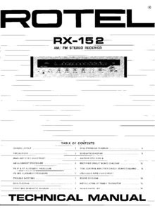 Rotel RX-152 • Manuel de service