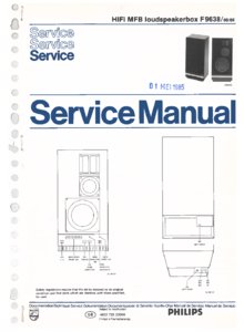 Philips F 9638 /00 /05 • Manuel de service (anglais)