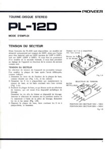 Pioneer PL-12D • Mode d’emploi (en français)