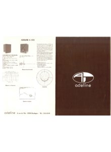 Adeline A 323, A 423 et A 523 • Brochure 1984