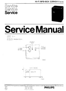Philips 22 RH 541 /50  /65 (MFB) • Manuel de service