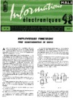 M.B.L.E. Informations Électroniques 1957 - Amplificateur symétrique sans transformateur de sortie